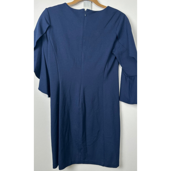 NEW Lauren Ralph Lauren 2 Ruffled Dress Tulip Sleeve Midi Navy $165 Zip B13 - Picture 4 of 7